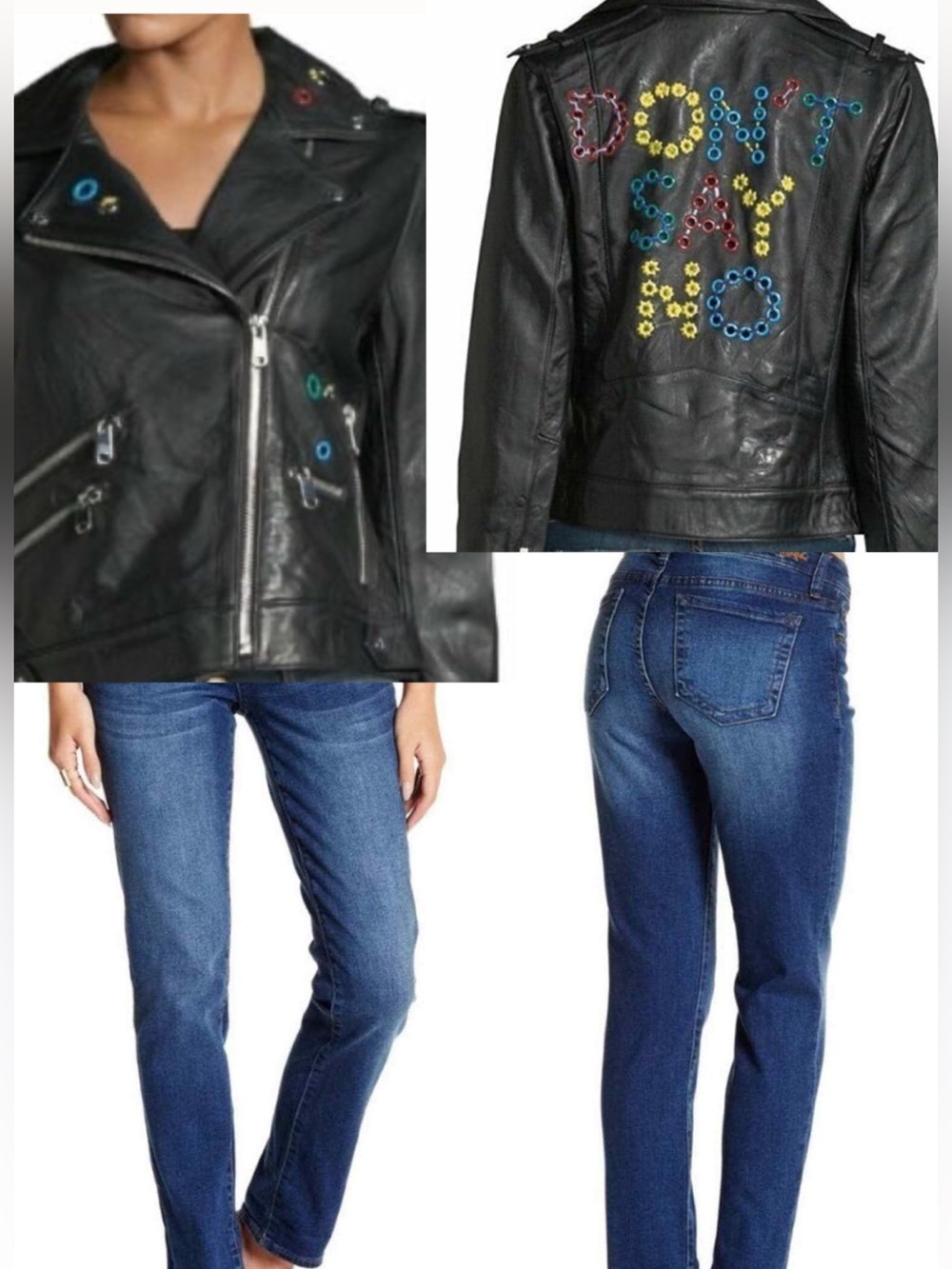 Bundle #8 - Sam Edelman Leather Jacket & KUT Katy Boyfriend Jeans